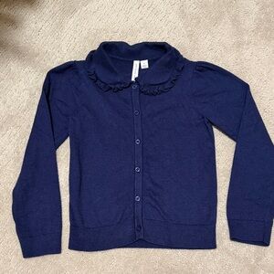 Navy Blue ruffle cardigan